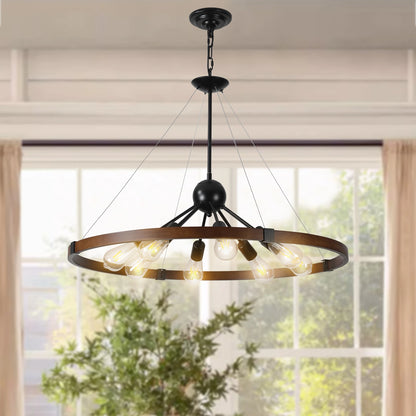 8-Light Retro Farmhouse Chandelier