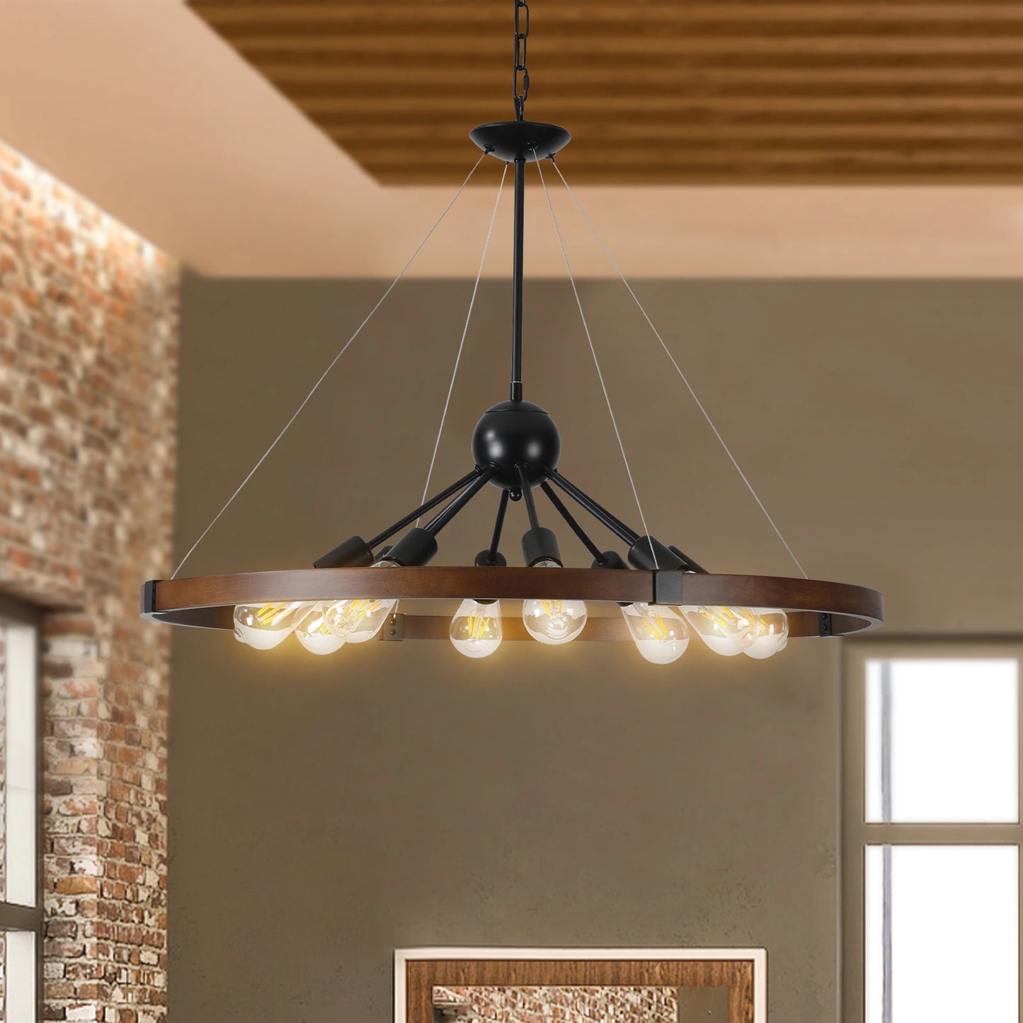 8-Light Retro Farmhouse Chandelier