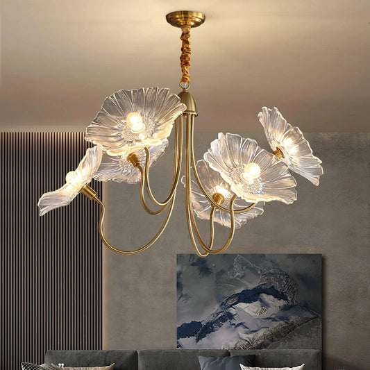 Lotus Leaf Glass Chandelier