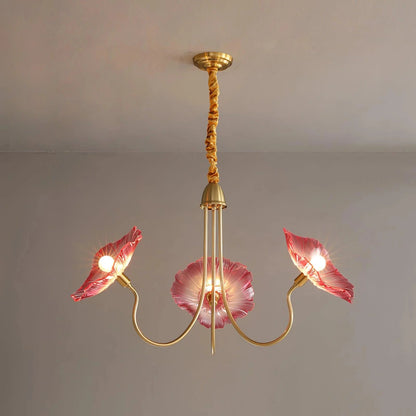 Lotus Leaf Glass Chandelier