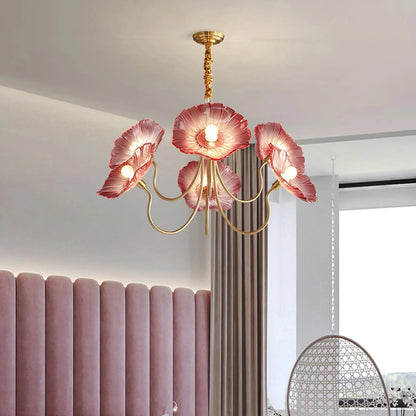 Lotus Leaf Glass Chandelier