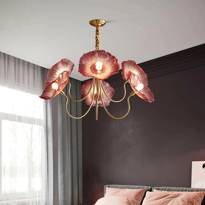 Lotus Leaf Glass Chandelier