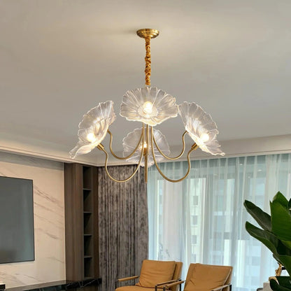 Lotus Leaf Glass Chandelier